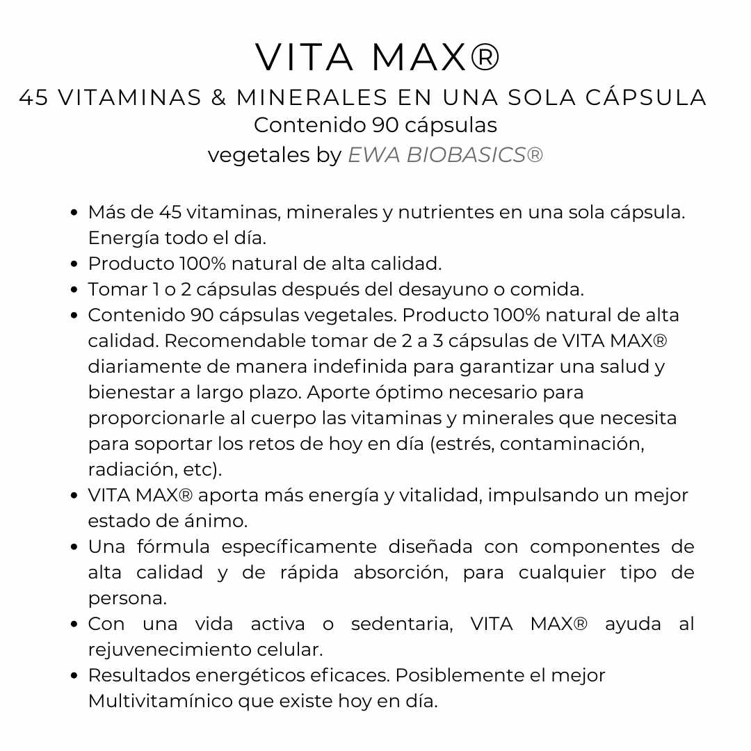 VITA MAX® - Multivitamínico Completo para Energía y Bienestar